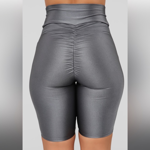 Charcoals Gray Spandex Biker Shorts - Picture 3 of 6
